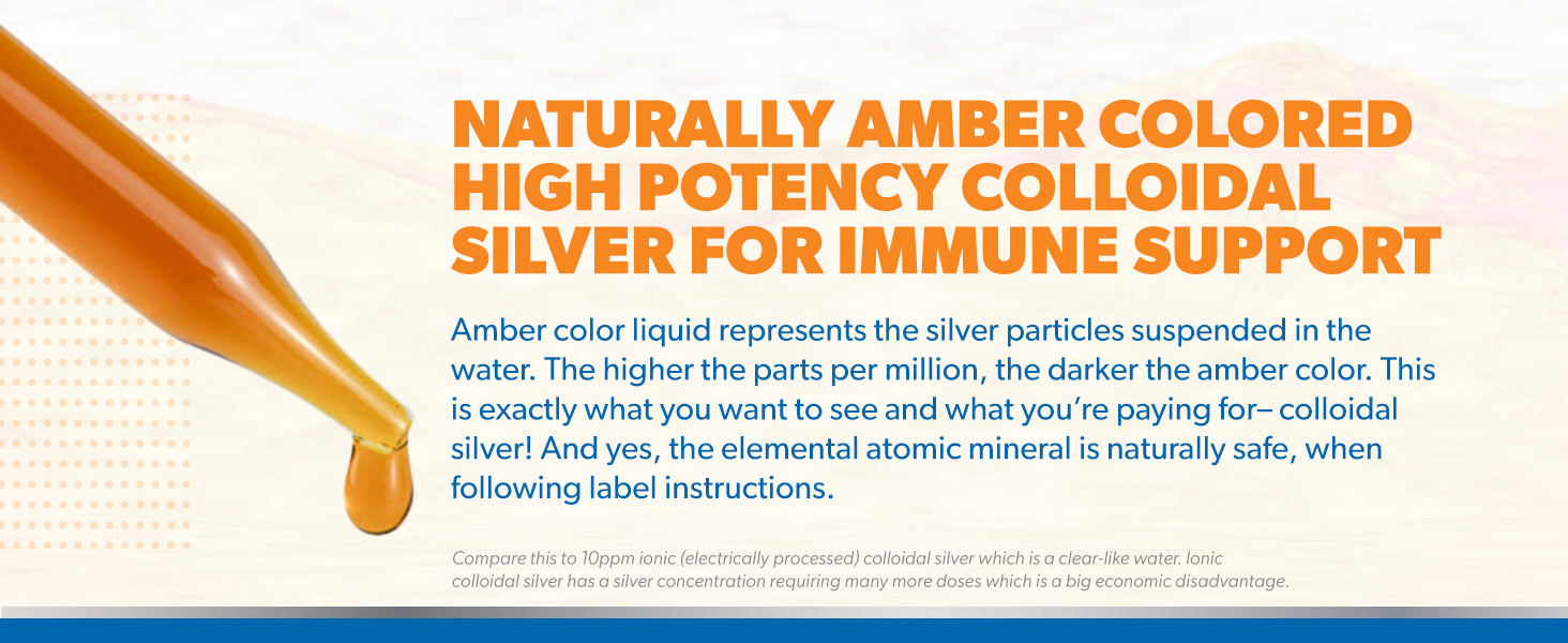 Natural Path Silver Wings Colloidal Silver 500PPM, Amber Brown Liquid Immune Support, 1 Fl Oz (Pack of 1)