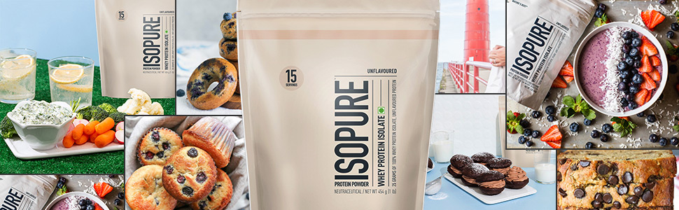 isopure Zero Carb 100% Whey Protein Isolate Powder with 25gm Protein per serve - 1 lb, 454 g Unflavoured