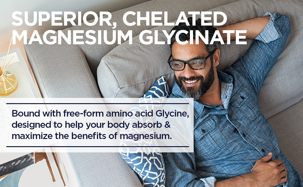KAL Magnesium Glycinate Tablets, Fully Chelated, High Absorption Formula with Magnesium Bisglycinate Chelate for Nerve, Muscle & Bone Health Support, Vegan, Gluten Free, Value Size, 240 Tablets