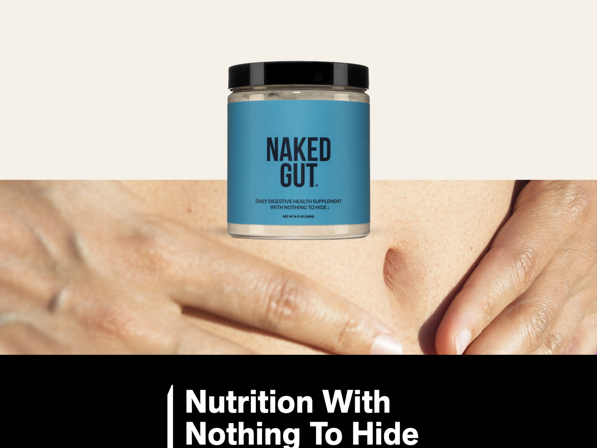 NAKED Gut - Daily Gut Health Supplement - Natural Gut Health Powder for Gut Cleanse, Digestive Support, GMO-Free, Soy-Free, Gluten-Free, Vegan and Hypoallergenic, 40 Servings