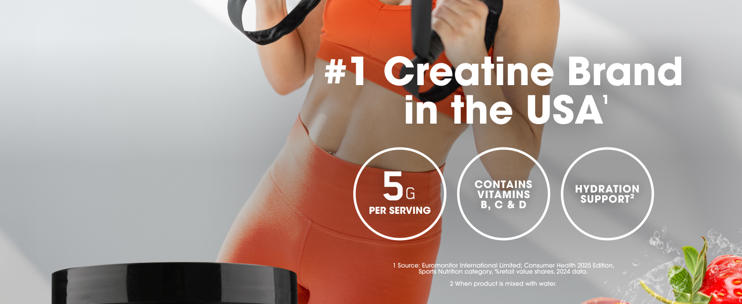 Optimum Nutrition Creatine Plus Powder, Strawberry Peach, 0.79 LB