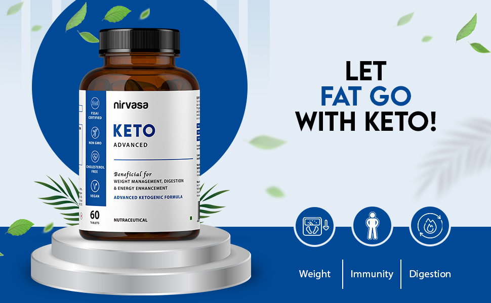 Nirvasa KETO Advanced Tablets (60 Tabs) with Garcinia Cambogia & Green Coffee Extract | Supports Weight Loss, Fat Burning & Ketosis | Boosts Energy & Metabolism | Natural Keto Supplement – Pack of 1
