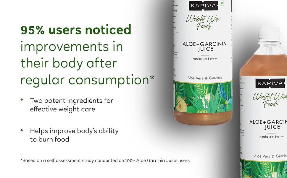 Kapiva Aloe Vera + Garcinia Juice | Garcinia Cambogia for Weight Management and Detox | No Added Sugar (1L)