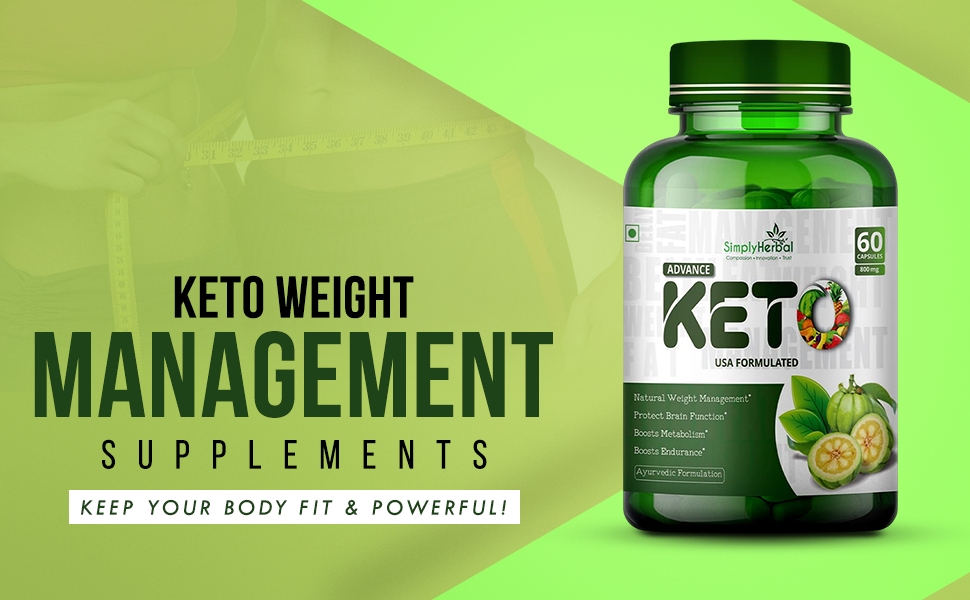 Simply Herbal Advanced Keto Weight Management Supplement 1000MG with Green Tea Coffee Garcinia Cambogia Extract Pills Promote Appetite Suppression and Support Metabolism for Men & Women - 60 Capsules