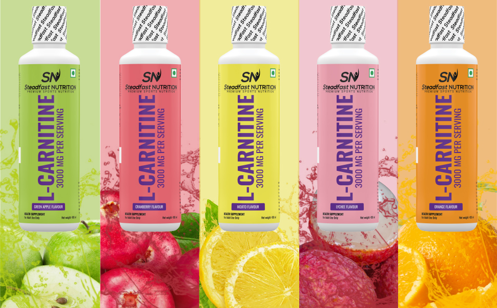 Steadfast Nutrition L-Carnitine 3000mg Liquid Supplement with Vitamin B5, Boosts Performance & Endurance (Orange 450ml)