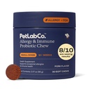 PetLab Co. Allergy & Immune Probiotic Chews, 30 Soft Chews, Small Dogs | Size-specific omega-3s, colostrum and prebiotics to support yeast balance, skin health and immune function