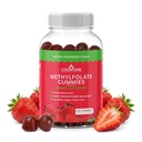 CogniTune Methylfolate Gummies for Kids and Adults - L-Methylfolate 1000mcg 5-MTHF Folate Supplement - MTHFR Support - Strawberry Chewable Vitamin B9 - Non-GMO Vegan - 60 Count