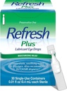 REFRESH PLUS Lubricant Eye Drops Preservative-Free Artificial Tears, 0.01 fl oz (0.4 mL), 30 Single-Use Containers