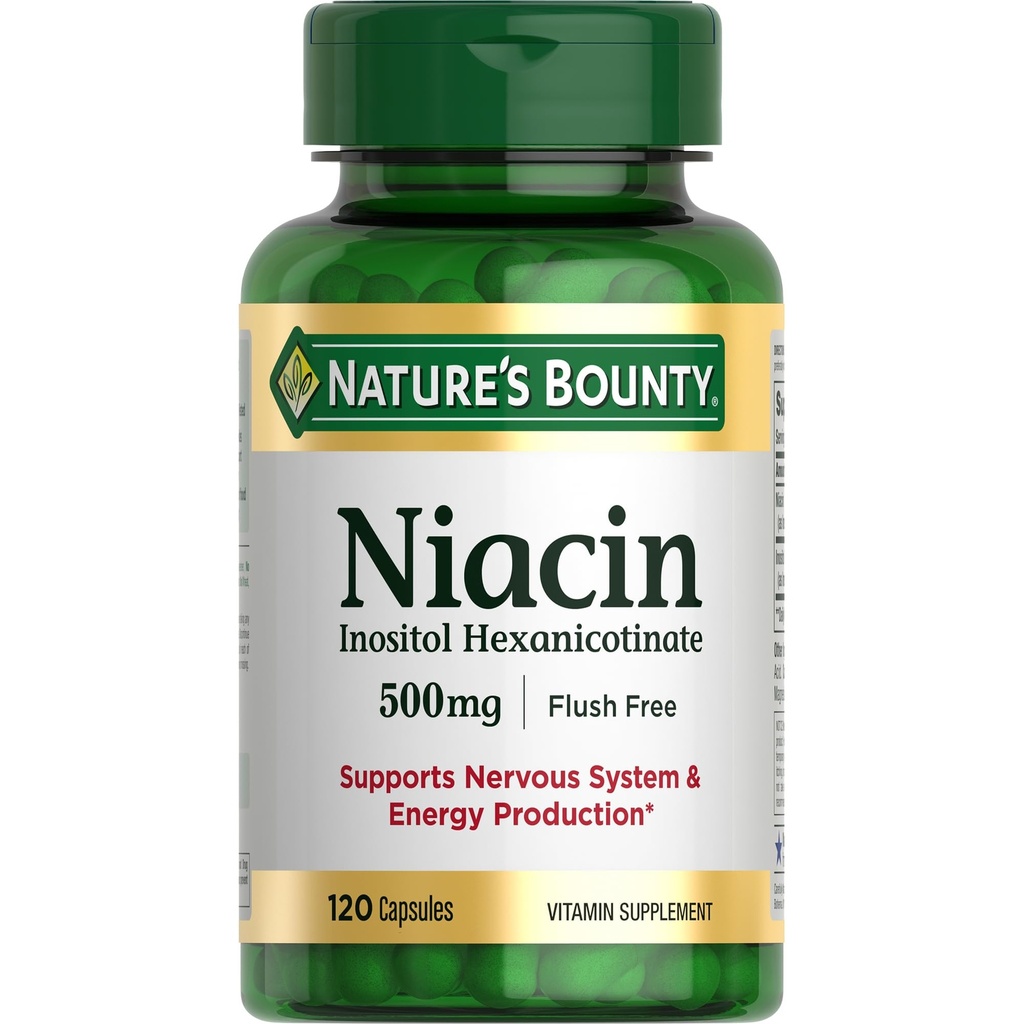 Nature's Bounty Niacin 500mg Flush Free, 120 Capsules