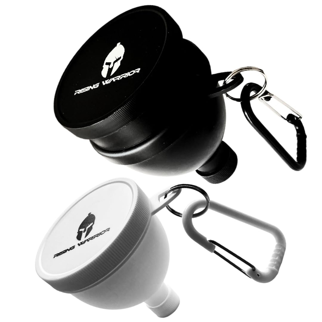 Small & Large 2-Pack | Portable Protein Powder Water Bottle Funnel | Perfect for Pre-Workout, BCAA's, and Protein Powder | Keychain Water Bottle Supplement Container to-Go