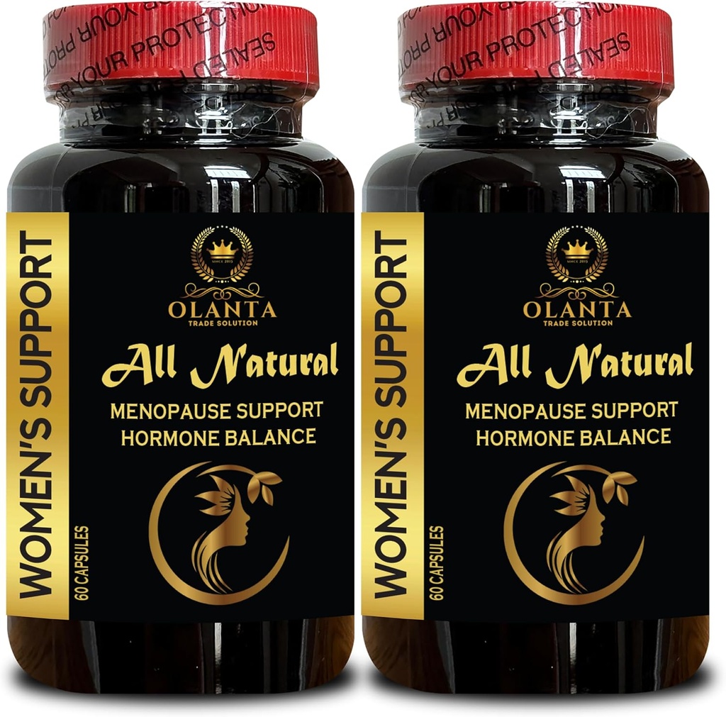 Menopause Support Supplement - Support with Hot Flashes and Night Sweats, Herbal Complex with Black Cohosh for Menopause, Natural Hormonal Support for Women - 2 Bottles 120 Capsules