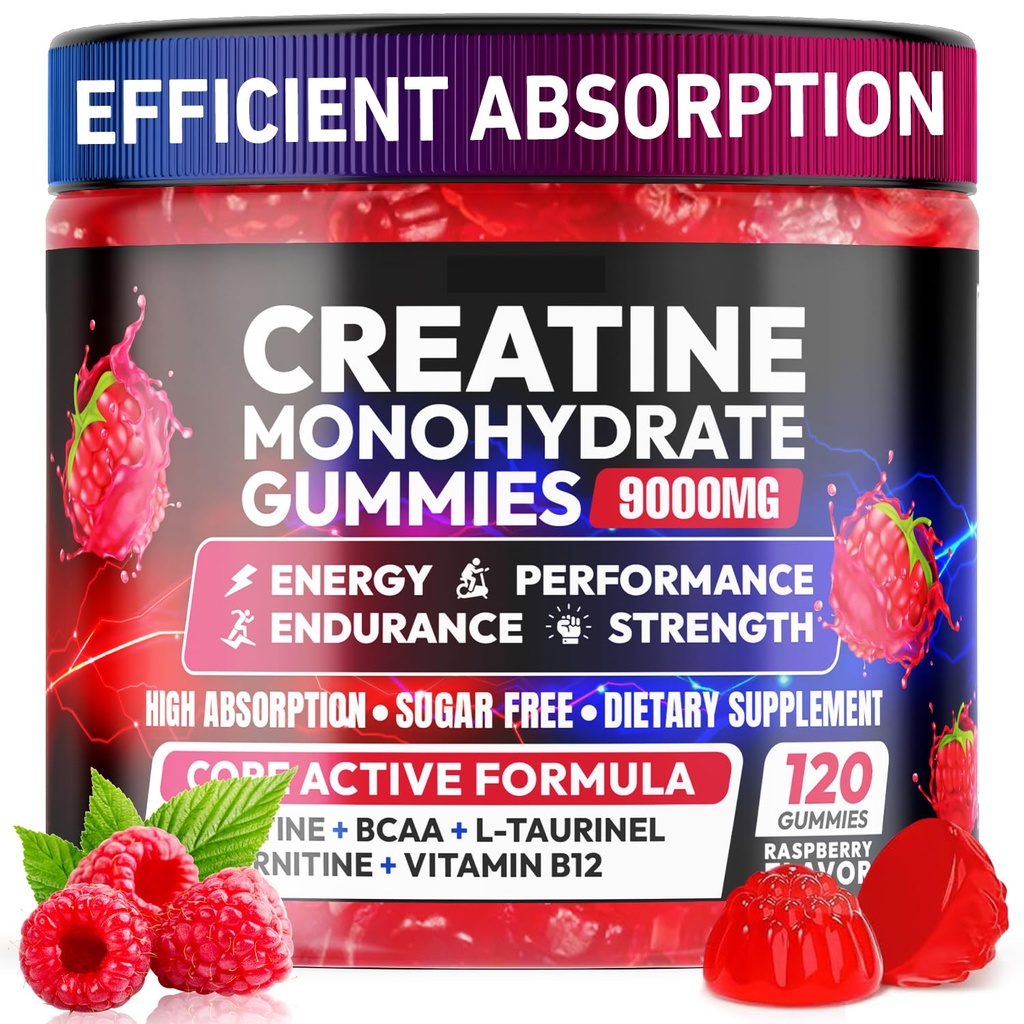 Creatine Monohydrate Gummies 5000MG, Creatine Gummy for Men & Women 120Ct