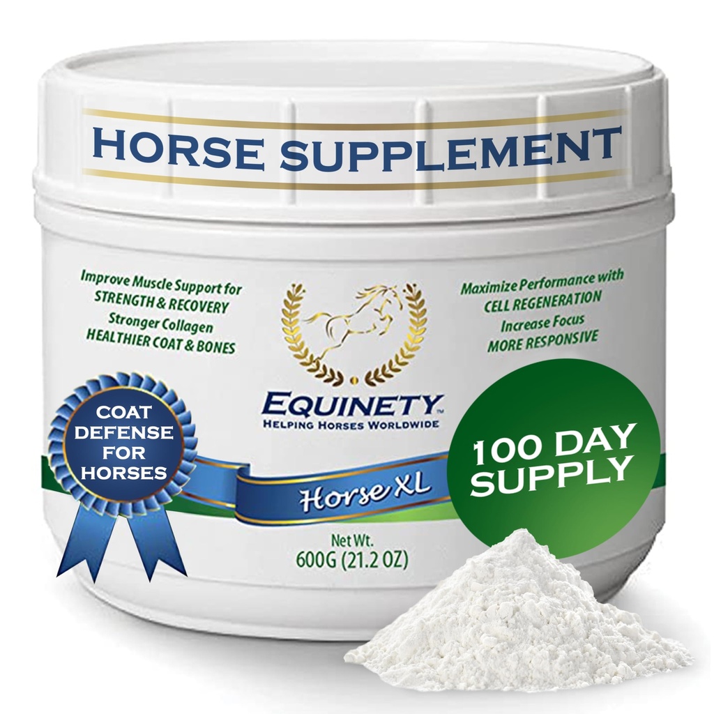 100-Day Supply Horse XL Supplement – Amino Acids for Cellular Repair, Coat Defense, Weight Gain, Joint & Hoof Support – No Soy/Sugar – Equine Supplements for Muscle, Immune Support & Overall Health