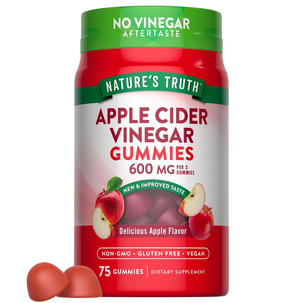 Nature's Truth Apple Cider Vinegar Vegan Gummies, 600mg - 75 ct