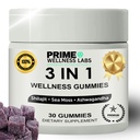 Powerful Ashwagandha, Shilajit & Sea Moss Gummies - 3-in-1 Formula – Energy, Immune Support & Stress Relief – Natural Daily Supplement for Men – 30 Day Supply