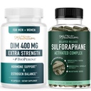 Sulforaphane Complex & 400mg DIM Supplement for Enhanced Estrogen Balance for Women | Advanced Microbeadlet Hormone Balance Supplement (60 Servings) with Extra Strength DIM (90 Servings)