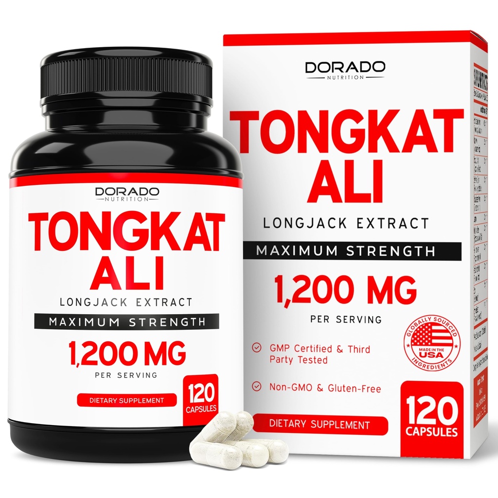 Tongkat Ali For Men (Longjack) Eurycoma Longifolia Extract 1200mg Per Serving, 120 Capsules - Longjack Tongkat Ali for Men's Health & Vitality Support - Third Party Tested, USA Made & Non-GMO