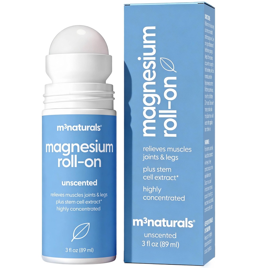 High Absorption Topical Magnesium Roll on for Kids & Adults (3 Fl Oz)
