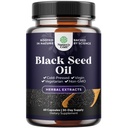 Vegan Black Seed Oil Capsules - Cold Pressed Nigella Sativa Black Cumin Seed Oil Capsules with Omega 3 6 9 Antioxidants & Thymoquinone for Hair Growth Immune Support Joint Health and Digestion - 60ct