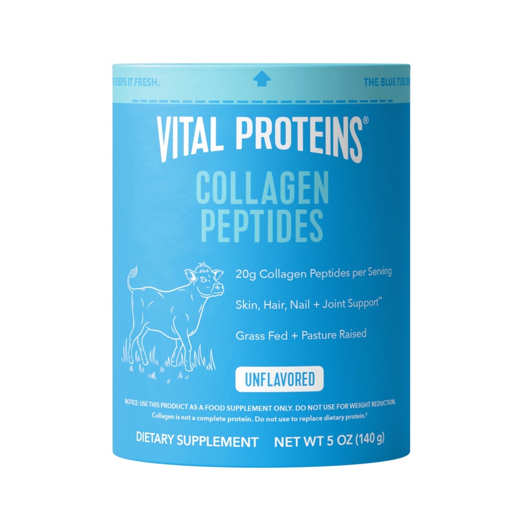 Vital Proteins Collagen Peptides Powder Sample Size- Pasture Raised, Grass Fed, Paleo Friendly, Gluten Free, Single Ingredient (Pack of 5oz)