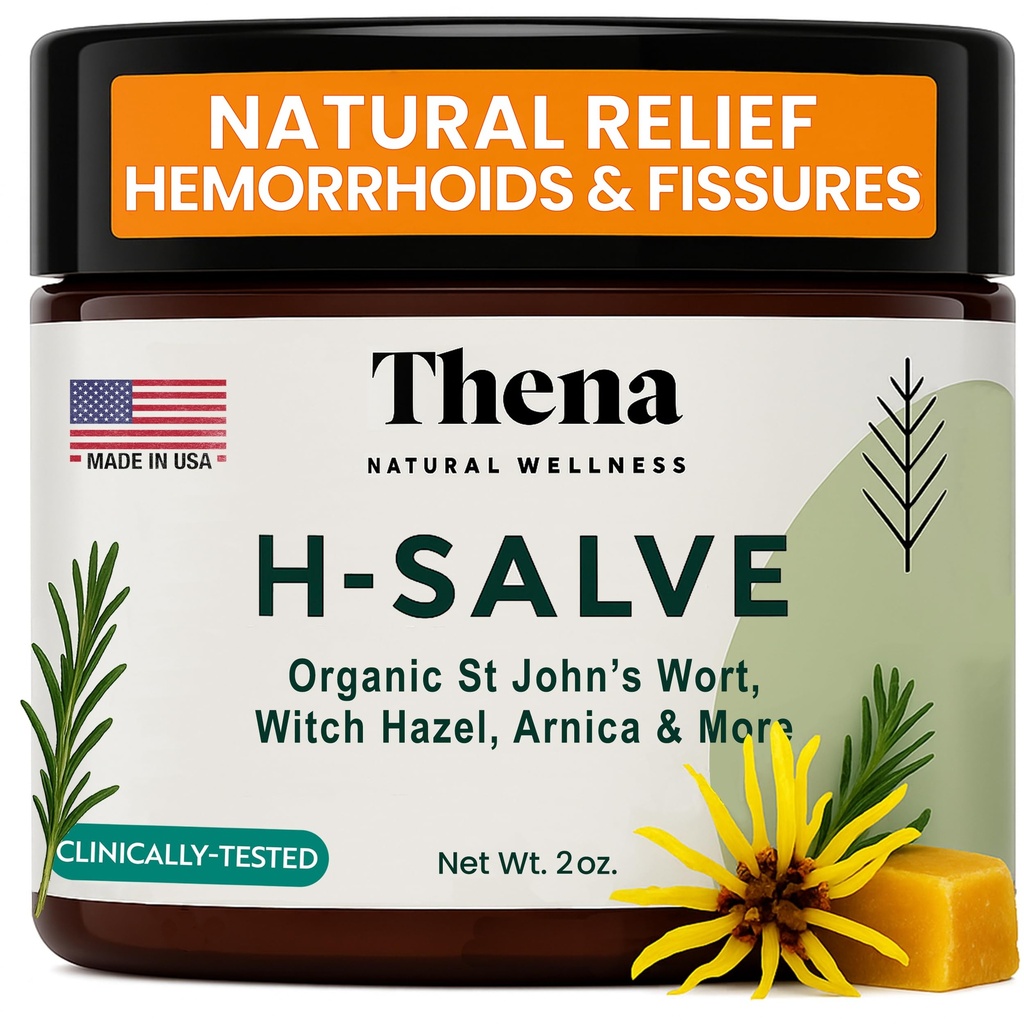 Intense Hemorrhoid Treatment Natural Hemorrhoid Relief Cream, Max Strength Herbal Anal Fissure Relief Ointment with Organic Witch Hazel for Postpartum Piles, Best with Thena Sitz Bath Soak Women Men