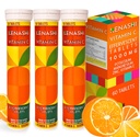 Vitamin C Effervescent Tablets 1000mg with Magnesium Zinc Vitamin E & Potassium Vitamina C Efervescente 60 Tables 3 Pack Vitamina C