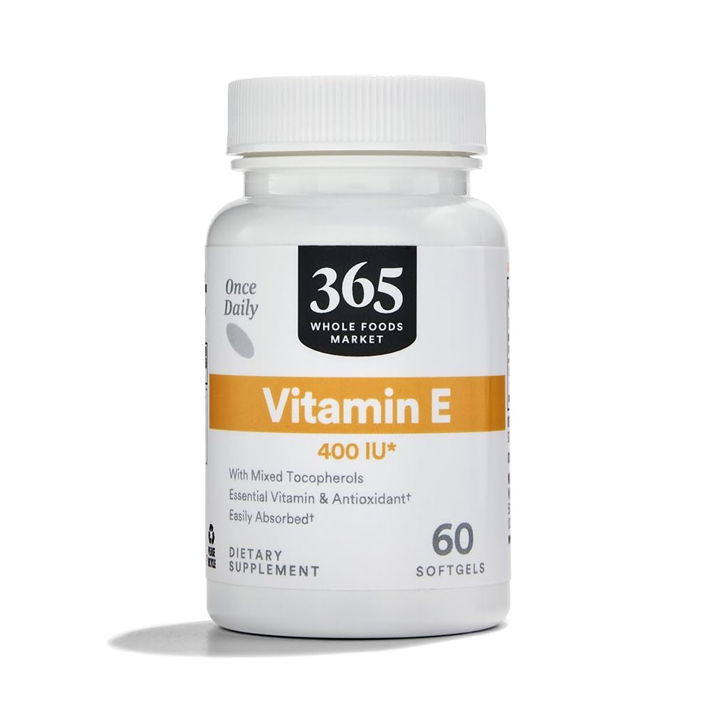 365 by Whole Foods Market, Vitamin E 400 IU with Mixed Tocopherols, 60 Count