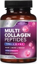 Multi Collagen Peptides Complex - Advanced Hydrolyzed Collagen Supplement Pills with Type I, II, III, V & X - Hair, Skin, Nail & Joint Support Supplement for Women & Men - USA Bottled - 60 Capsules