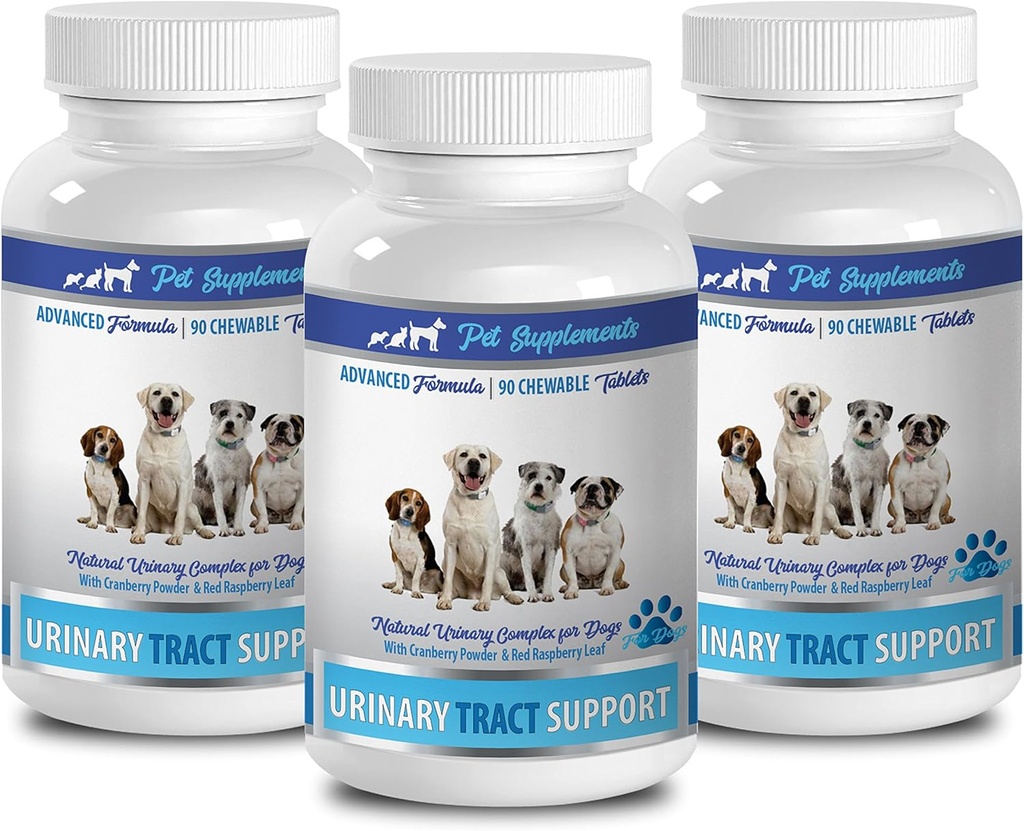 kidney bladder relief dog - DOG URINARY TRACT SUPPORT - NATURAL CRANBERRY SOLUTION - BLADDER HEALTH - VET RECOMMENDED - dog cranberry supplement powder - 3 Bottle (270 Treats)