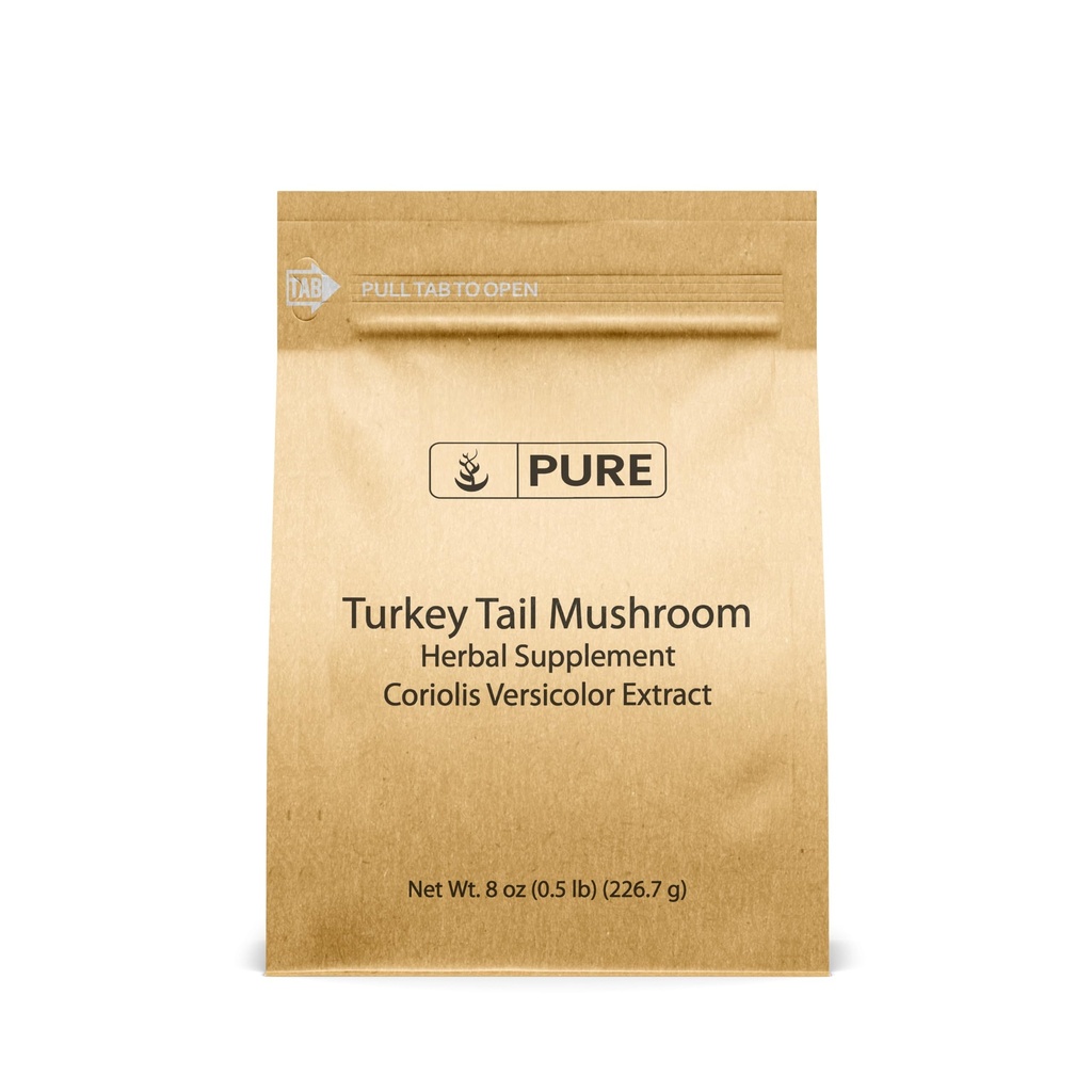 PURE ORIGINAL INGREDIENTS Turkey Tail Mushroom (8oz) Trametes Versicolor, Coriolus Versicolor, Non-GMO