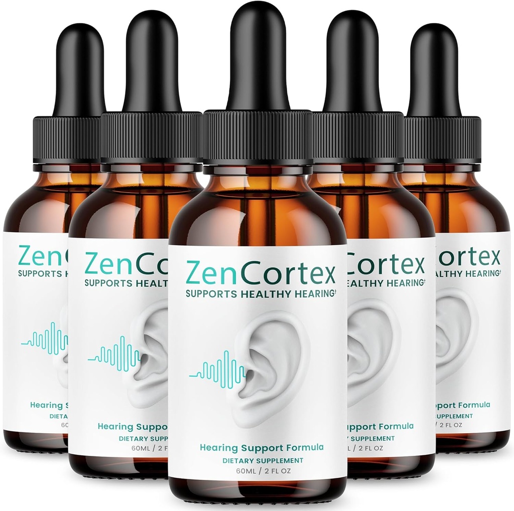 (5 Pack) Zencortex For Tinnitus Relief - Official Formula - Zencortex Drops for Ears, Zen Cortex 24 Tinnitus Drops Liquid Supplement Reviews, Zen Cortex Hearing Support Formula, Zencortex Oral (10oz)