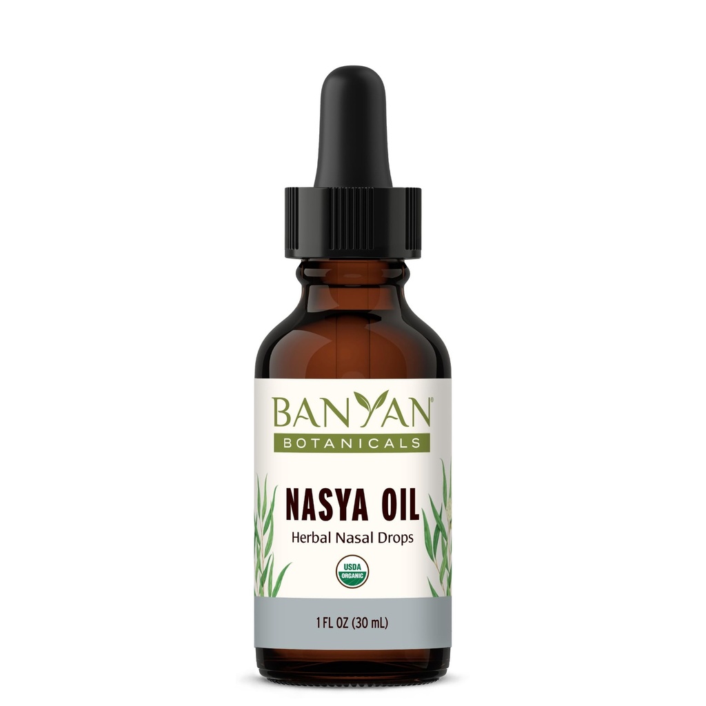 Banyan Botanicals Nasya Oil – Organic Herbal Nasal Drops for Clear Breathing – Ayurvedic Nasal Cleaner and Nose Moisturizer* – One Fluid Ounce – Certified Organic, Non GMO, Chemical Free