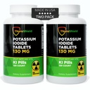 Potassium Iodide Tablets 130 mg | 120ct Two Pack | Iodine Tablets for Radiation Exposure - Potassium Iodine Pills - YODO Naciente - KI Pills - Made in USA - ThyroShield