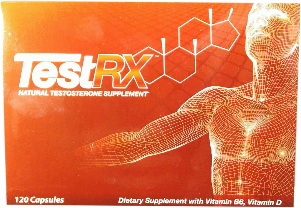 TESTRX Natural Testosterone Supplement - 120 Capsules