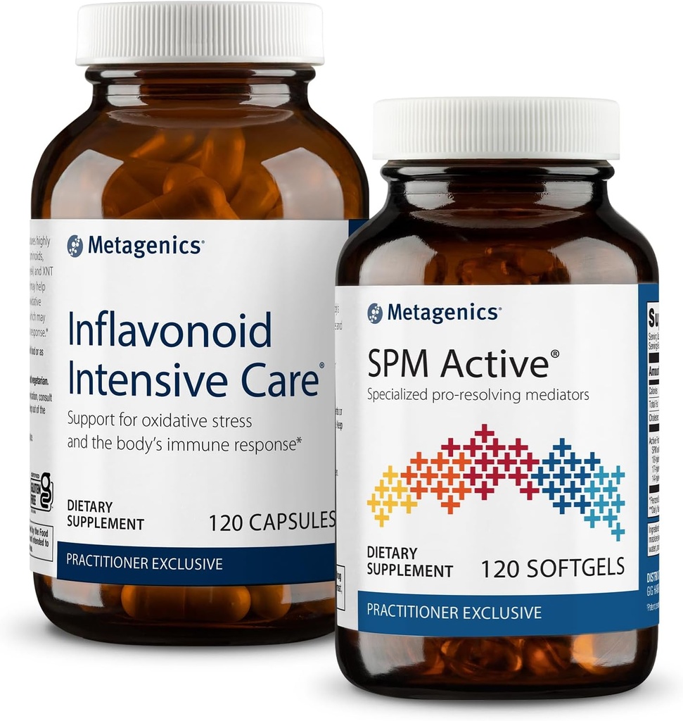 Metagenics Daily Joint Support Duo: SPM Active - 120 Softgels and Inflavonoid IC for Joint Comfort, Tissue Health & Minor Discomfort - 120 Capsules