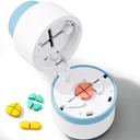 Pill Cutter 1/4 - Pill Splitter with Stainless Steel Blade for Cutting Small Pills or Large Pills in one Fourth, Suitable for Cuting Vitamins, Tablets (1-4 Blue)