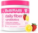 Belli Welli Fiber Supplement Powder with Prebiotics for Digestive Health and GLP-1 Support, Soluble Fiber for Gut Health & Debloat, Keto, Gluten Free, 16 Servings (1 Pack) Strawberry Lemonade