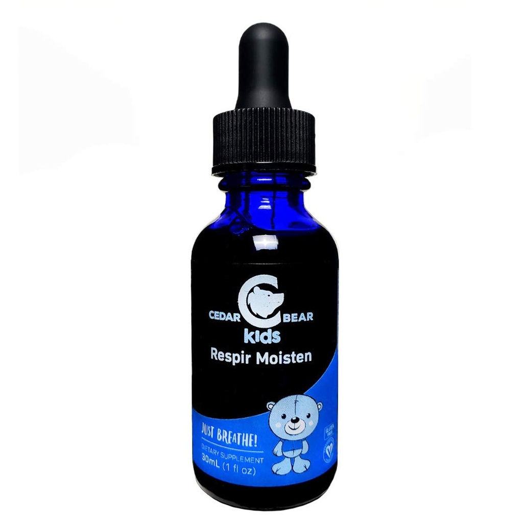 Cedar Bear Respir Moisten for Kids a Liquid Herbal Supplement That Moisturizes and Soothes Irritated Respiratory Tissues and Relieves Occasional Dry Coughs 1 Fl Oz