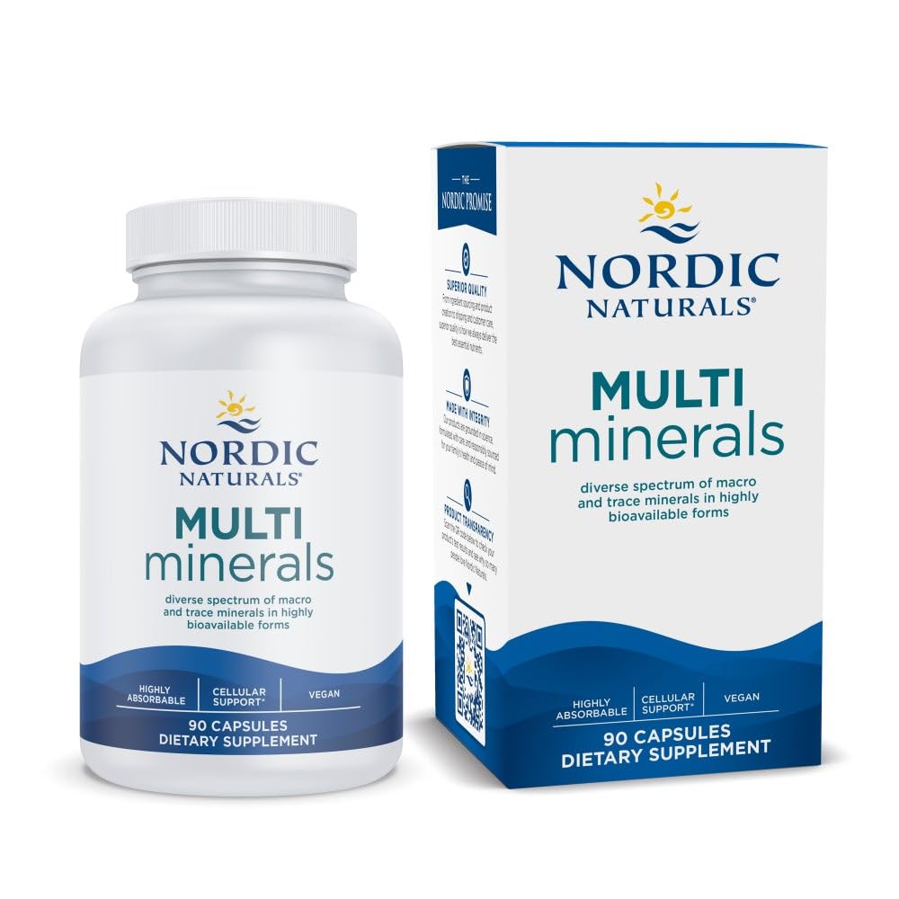 Nordic Naturals Multi Minerals, Unflavored - 90 Capsules - 11 Essential Minerals - Optimal Health & Wellness - Certified Vegan - Non-GMO - 30 Servings