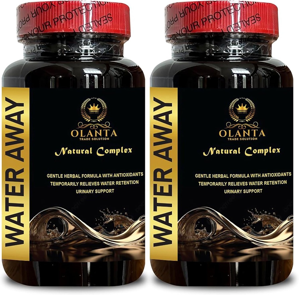 Natural Water Away Pills - Fast Acting Bloating Relief, water away pills, Citric Acid, Celery Seed, Tart Cherry, water diet pills, diuretic water pills, water pills water retention - 2 Bottles