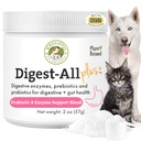 Wholistic Pet Organics Daily Cat & Dog Probiotics for Digestive Health, Anti Diarrhea & Gut Support - Probiotics for Dogs with Digestive Enzymes & Prebiotic Fiber - Cat Probiotic - 2 Oz - 57 Scoops