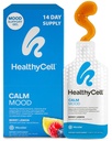 Healthycell Calm Mood Daily Liquid Supplement - Cortisol Manager & Mood Support Supplement for Stress with Ashwagandha, L-Theanine, Magnesium, 5-HTP, GABA & Saffron - 14 Gel Packs