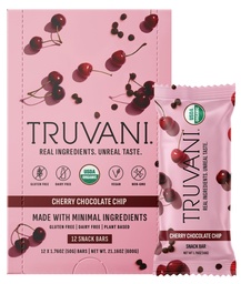 Truvani Plant Based Snack Bars | Cherry Chocolate Chip | 12 Pack