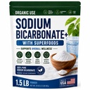 Organic Use Sodium Bicarbonate Alkaline Supplement for Alkalinity. Support Kidney & Stomach Acid Neutralizer w/Alkaline Superfoods. Sodium Bicarbonate Powder Kidney Immune Support Antacid Sport 1.5LB