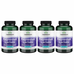Swanson Magnesium Lactate Lactose-Free, 84 mg, 120 Capsules, 4 Pack