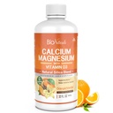 Calcium & Magnesium Liquid Supplement with Vitamin D3 - Natural Formula, FOUR Types of Calcium Supports Strong Bones with Superior Absorption to Pills - 100% Vegetarian - 32 fl oz