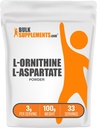 BulkSupplements.com L-Ornithine L-Aspartate Powder - Ornithine Supplement, Amino Acid Supplement - Gluten Free, 3g per Serving, 100g (3.5 oz) (Pack of 1)