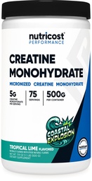Nutricost Creatine Monohydrate Powder (Coastal Explosion, 500 Gram) - Micronized Creatine Supplement - Vegan, GMO-Free, Gluten Free