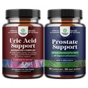 Bundle of Green Coffee Bean Extract for Uric Acid Cleanse & Detox with Turmeric, Tart Cherry & Celery Seed and Herbal Prostate Supplement for Men Beta Sitosterol & Green Tea for Urinary Tract Support