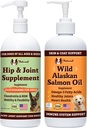 Natural Dog Company Glucosamine & Salmon Oil Bundle for Dogs – Hip, Joint, Skin & Coat Support – Promotes Mobility, Itch Relief & Immune Health – 16 oz Each